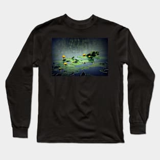 lily pads in the rain at Vernonia Lake Long Sleeve T-Shirt